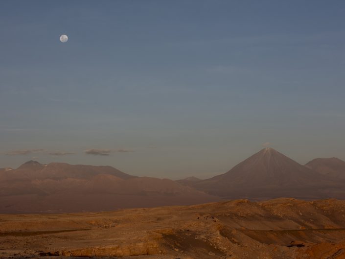Moon Valey (Valle de la Luna) and Licancabur Volcano