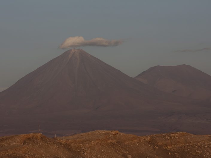 Moon Valey (Valle de la Luna) and Licancabur Volcano